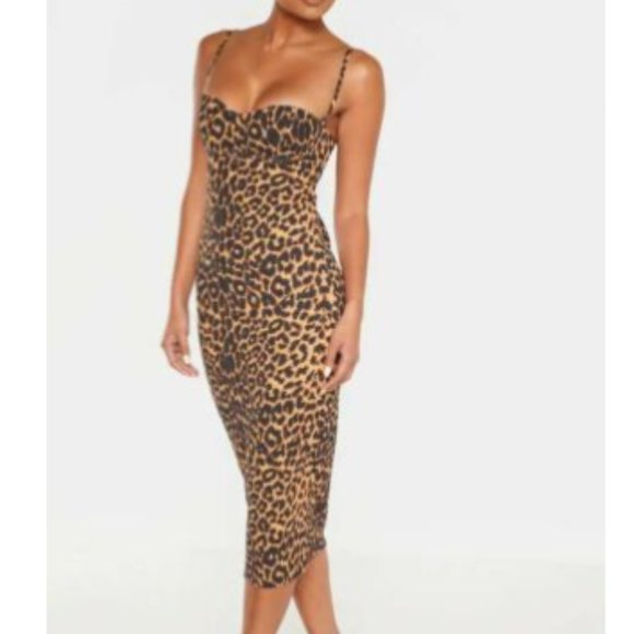 PrettyLittleThing Dresses & Skirts - PrettyLittleThing I Leopard Strappy Midi Dress 2